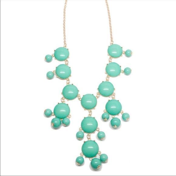 Teal green bubble statement necklace - Picture 1 of 2